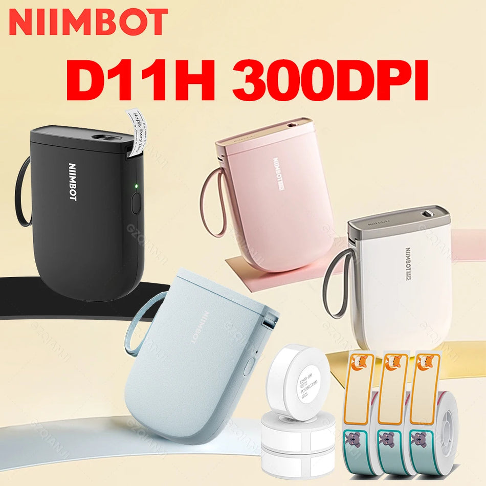 Mini portatīvais Bluetooth etiķešu printeris NiimBot D11H, bezvadu etiķešu veidotājs