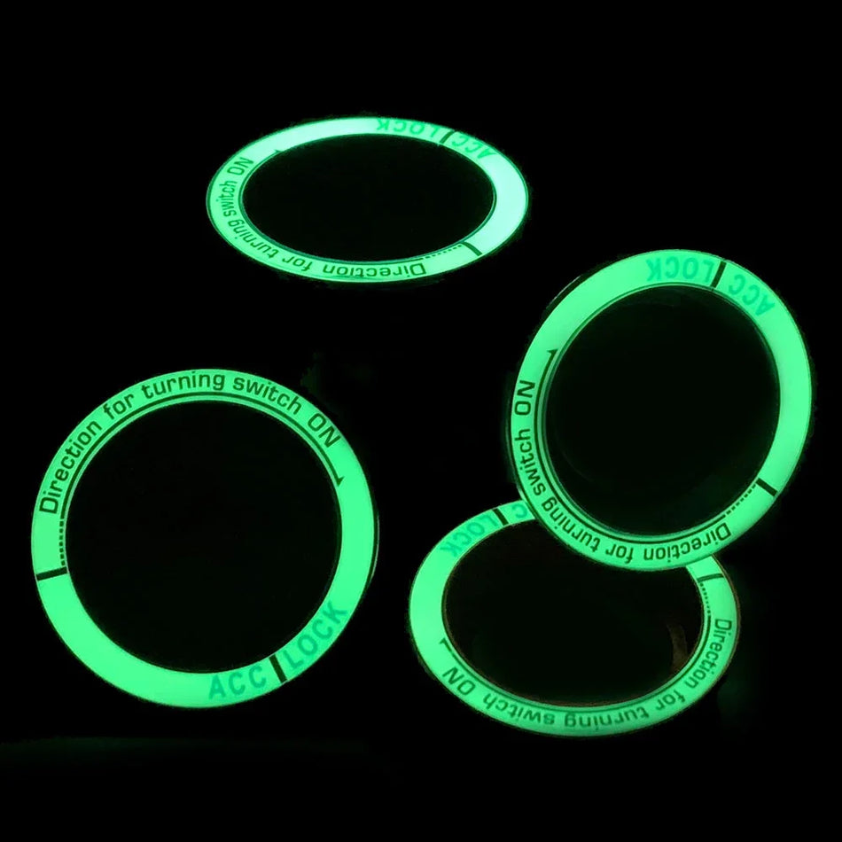 Αυτοκόλλητο Τρύπας Κλειδιού Ανάφλεξης Ford Focus, Ενεργοποιούμενο από το Φως του Ήλιου Φωσφορίζον Κάλυμμα Δακτυλίου