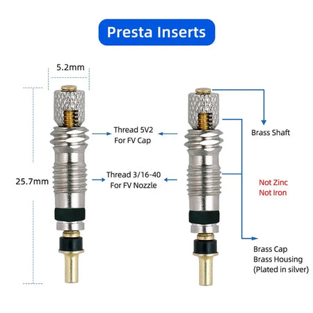 Deemount Bicycle Valve Nozzle Kit &ndash; Durable Copper Alloy Inserts