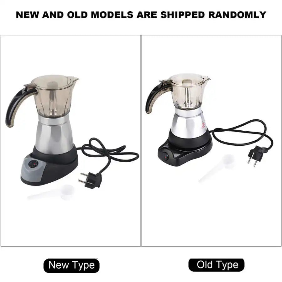 Electric Italian Coffee Maker - 3 to 6 Cup Percolator - Aluminium