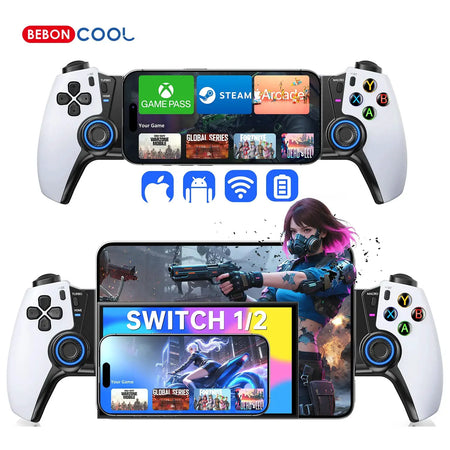 BEBONCOOL MC500/MC5000 Wireless Gamepad Hall Effect Gaming Controller for Switch/OLED/iOS/Android/iPad Mini Gamepad by InterCyprus Trading Ltd