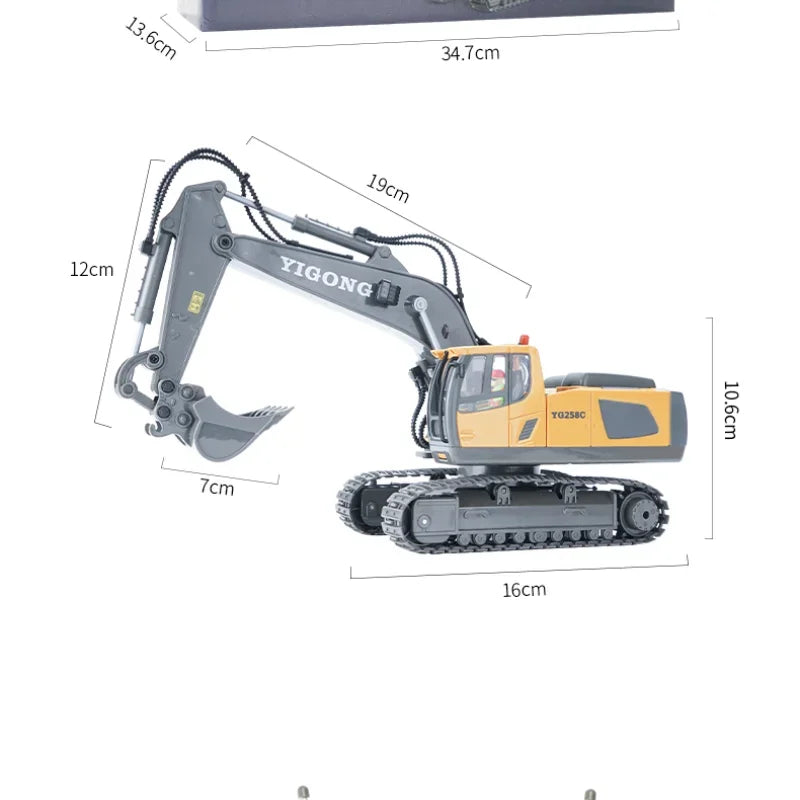 RC Excavator 1/20 Alloy &ndash; Lighted Remote Vehicle Toy