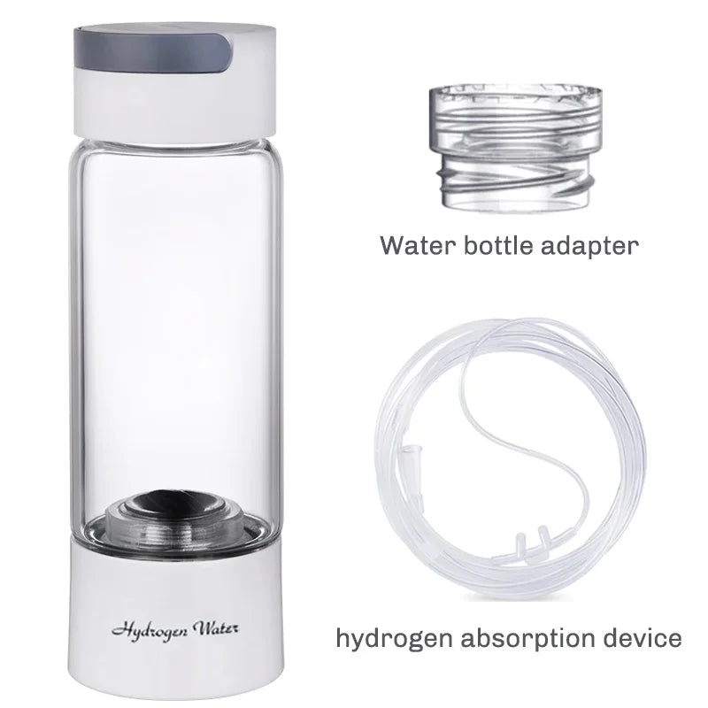 380ML Hydrogen Water Generator Bottle &ndash; Dual Chamber Q10-white