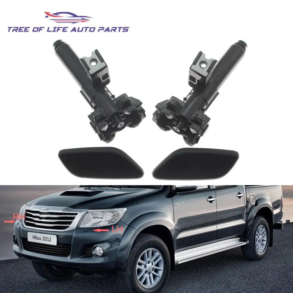 Priekinio žibinto plovimo purkštuko dangteliai Toyota Hilux 2015 ir naujesni patvarus plastikas