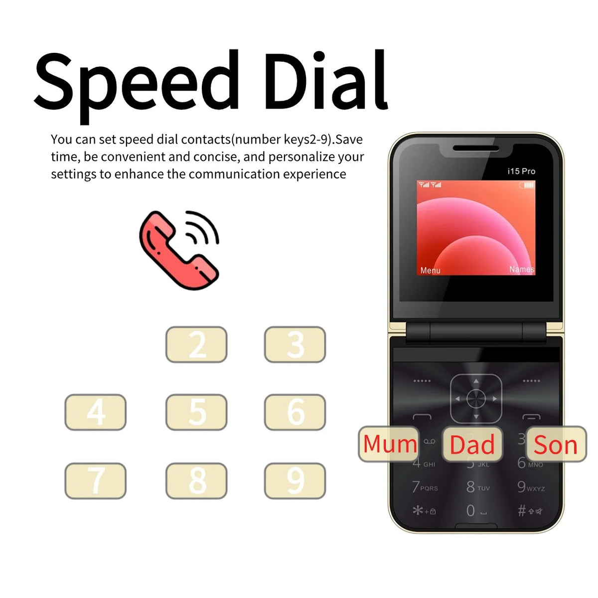 Unlocked Flip Lady Senior Phone Dual Sim &ndash; Easy Dial Torch