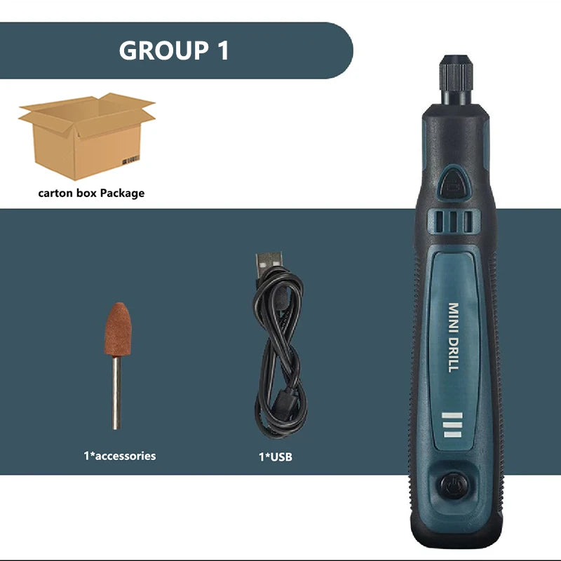 DONUMEH Cordless Mini Electric Engraver and Grinder with 3-Speed Control DOM-001-GROUP1