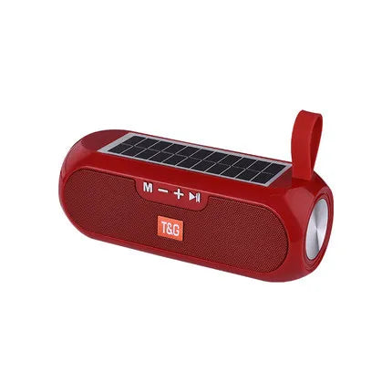 Bluetooth Solar Outdoor Speaker with FM Radio and MP3 Playback TG182 red