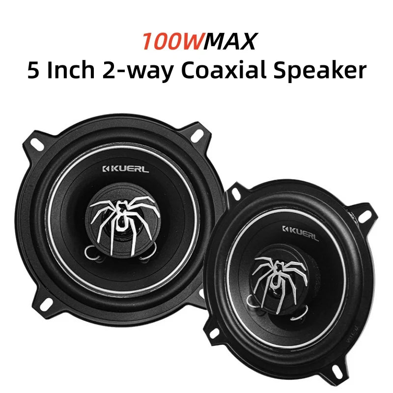 Универсален автомобилен 5-инчов 100W коаксиален говорител, 2-канален пълен обхват, висока вярност
