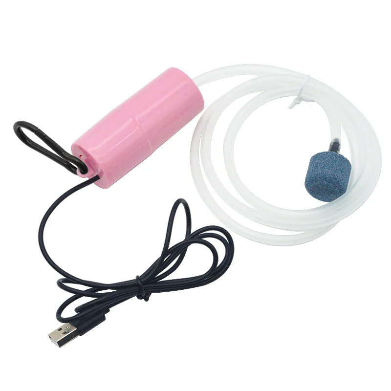 TUNFAN AB479 Aquarium Oxygen Air Pump &ndash; USB Silent Portable Pink