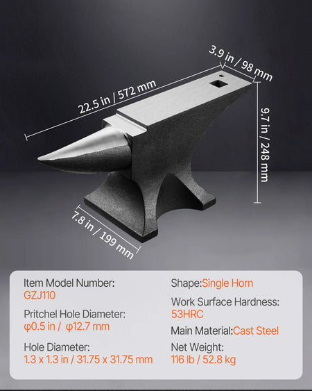 SucceBuy Single Horn Anvil &ndash; High Hardness Cast Steel 50 KG / france