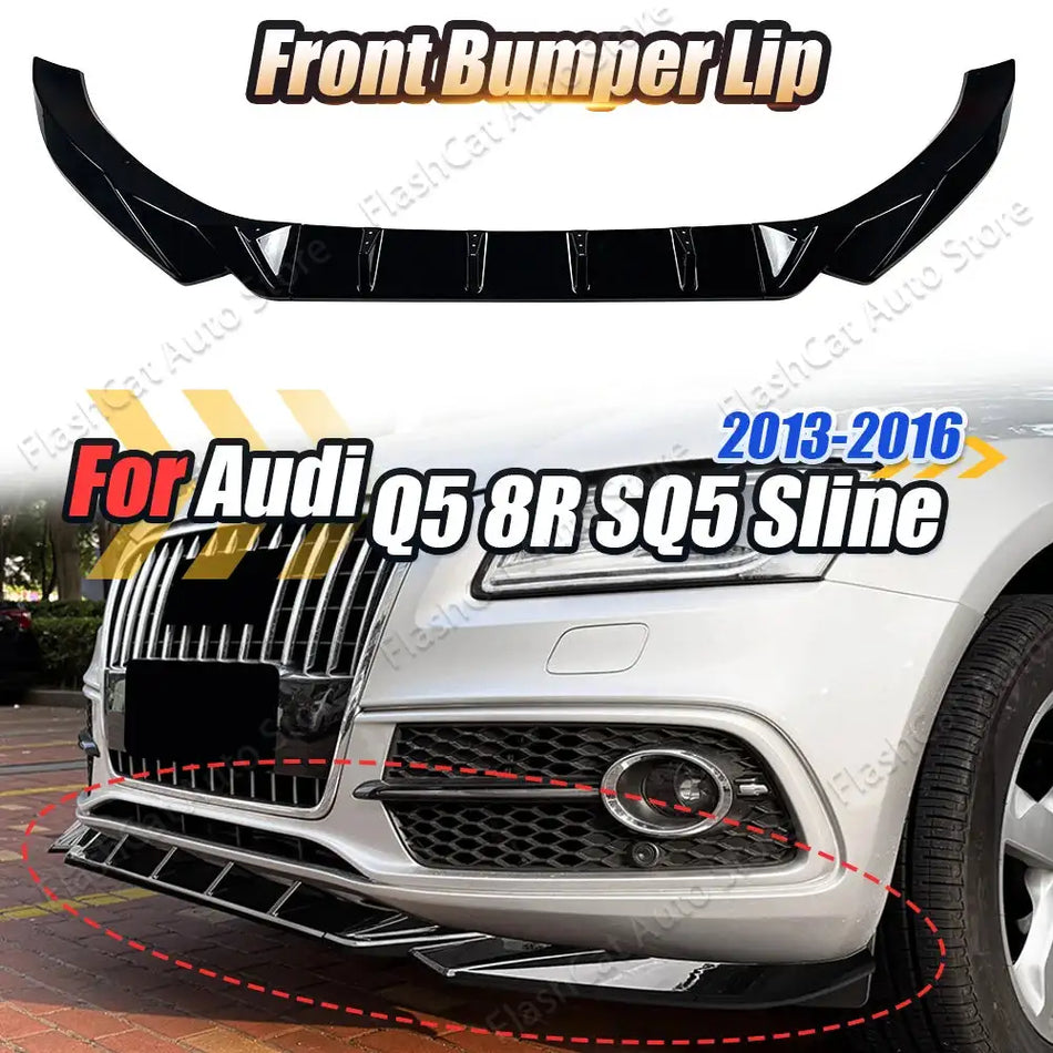 Paraurti anteriore Audi Q5 8R Lip Gloss Nero ABS Facelift SQ5