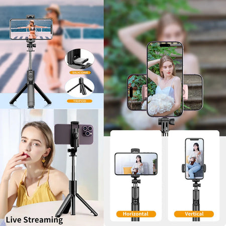 CrownQu Portable Wireless Selfie Stick &ndash; Multifunctional Tripod Design