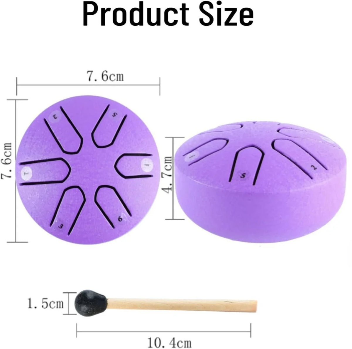 3 Inch 6-Tone Steel Tongue Drum &ndash; Clear Crisp Tone