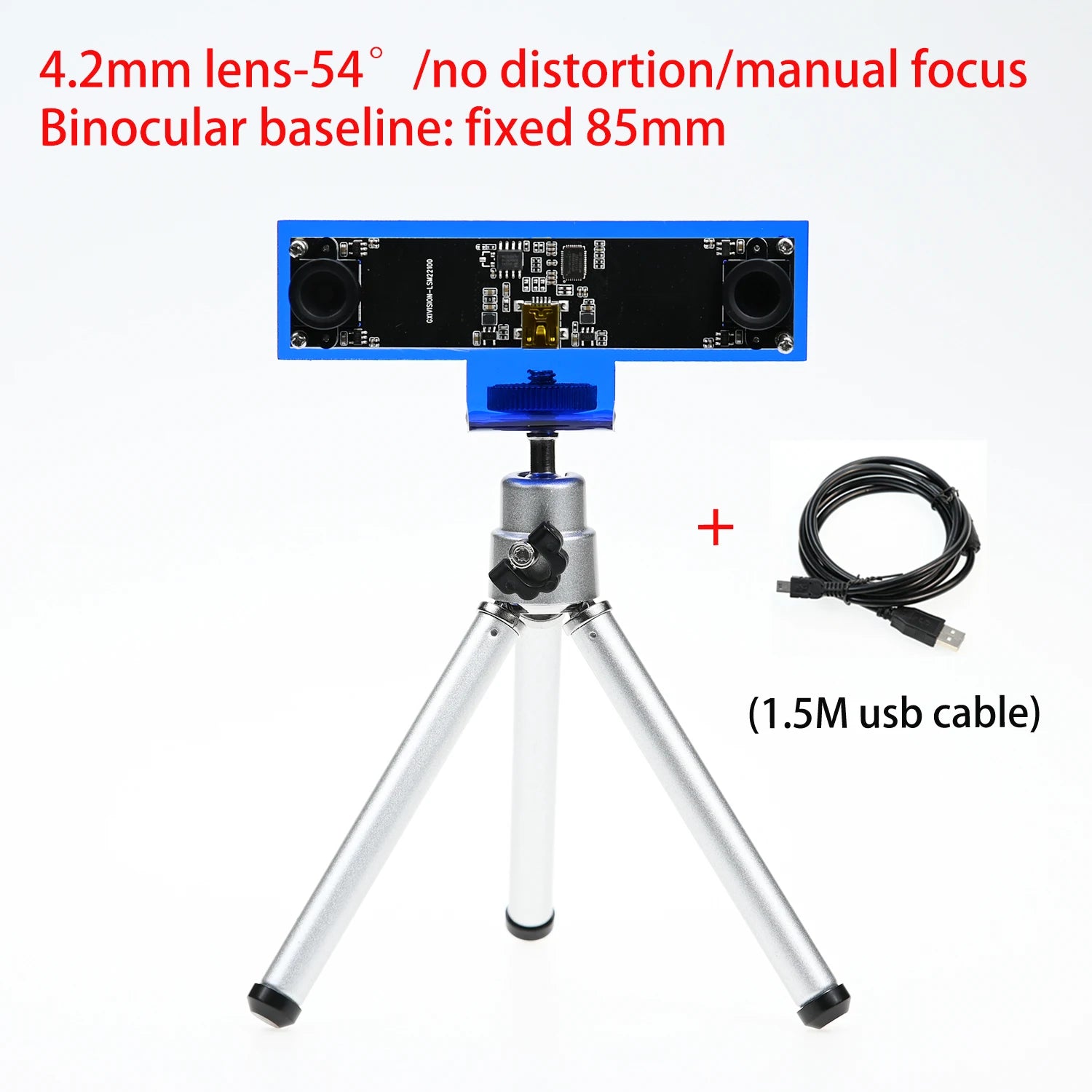 GXIVISION 720P Dual Lens USB Camera Module for 3D Depth and Face Recognition 4.2mm with tripod