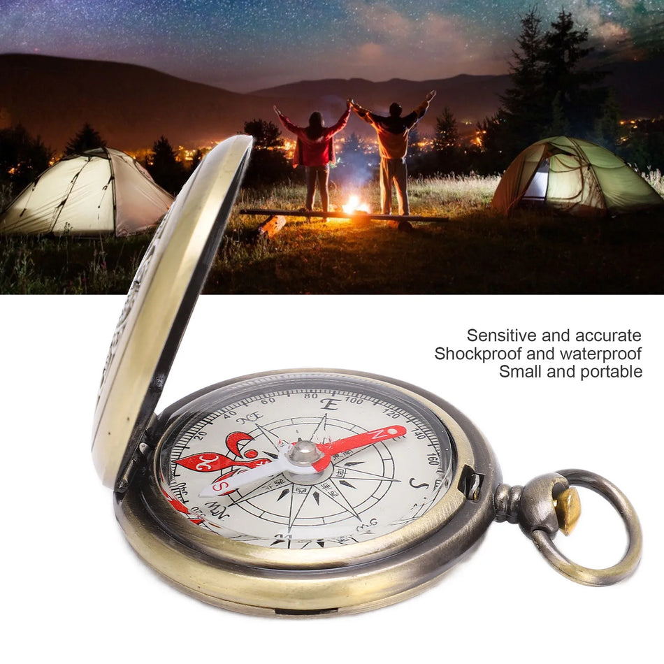 Compass Survival Hiking Brass Camping Tool &ndash; Shockproof
