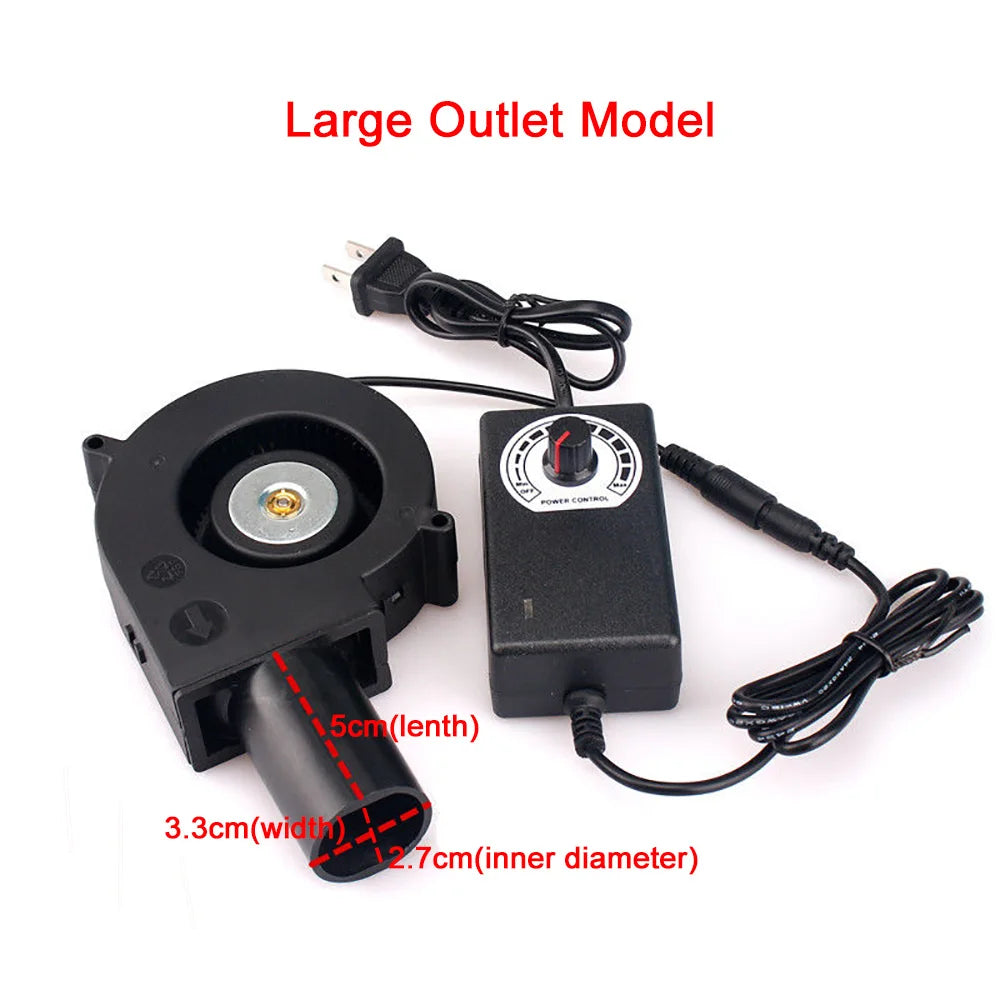 110V 220V Portable Air Blower for Barbecue &amp; Wood Stove - Silent &amp; Adjustable