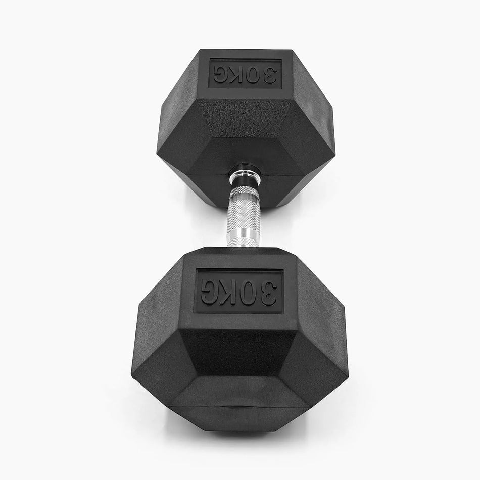 30Kg Hex Hantel Med Halkfri Beläggning Och Kromhandtag