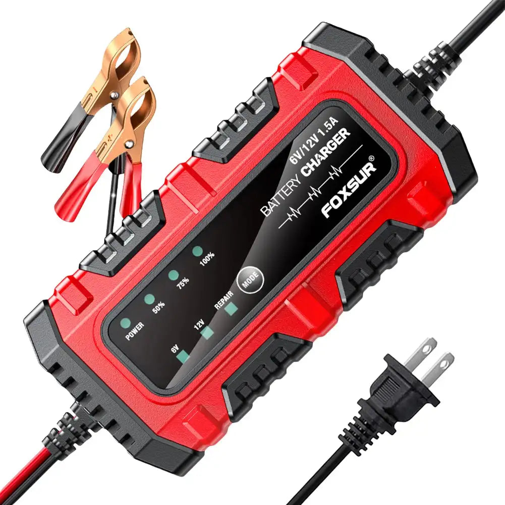Smart Battery Charger 6V 12V 1.5A For Cars SUVs LeadAcid Gel US