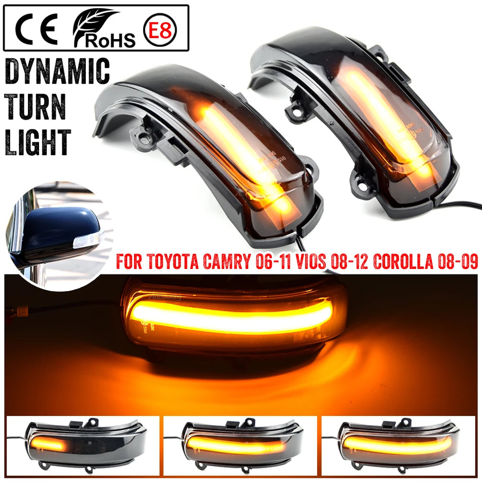 Señales de giro LED secuenciales en el espejo lateral para Toyota Camry 2006-2011
