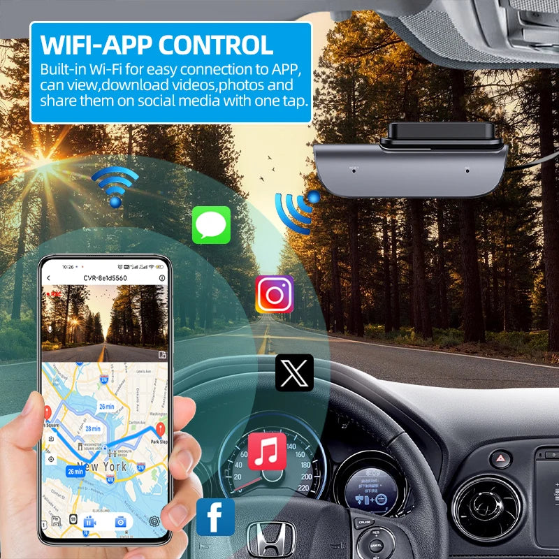 ACCEO Dashcam Auto 4K Car DVR - Night Vision GPS WiFi