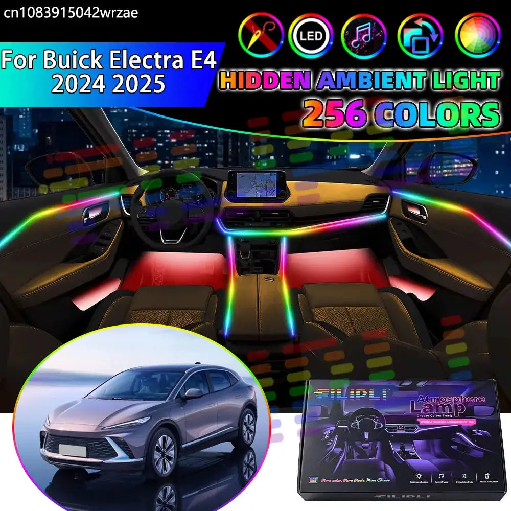 For Buick Electra E4 2024 2025 B223 RGB Car Interior Ambient Lights Strips Breathing Lighting Kit App Control LED strips Auto by InterCyprus Trading Ltd
