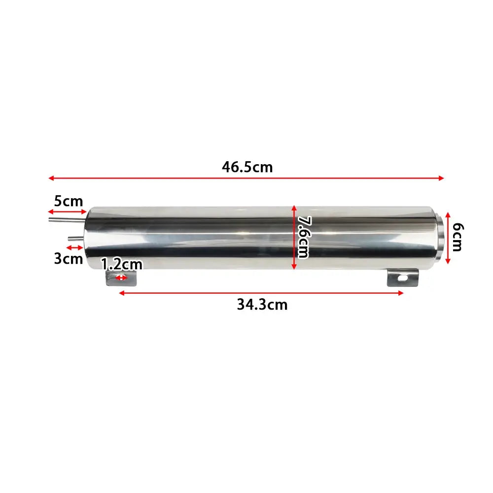 Universal 2''x13” / 3''x10” Radiator Coolant Overflow Puke Tank Polished Stainless Steel Radiator Coolant Overflow Tank Can by InterCyprus Trading Ltd
