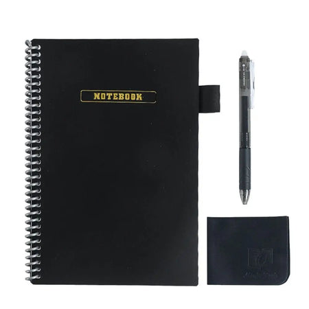 A5 Erasable Notebook Paper Reusable Smart Wirebound Notebook Portable Waterproof Notepad black