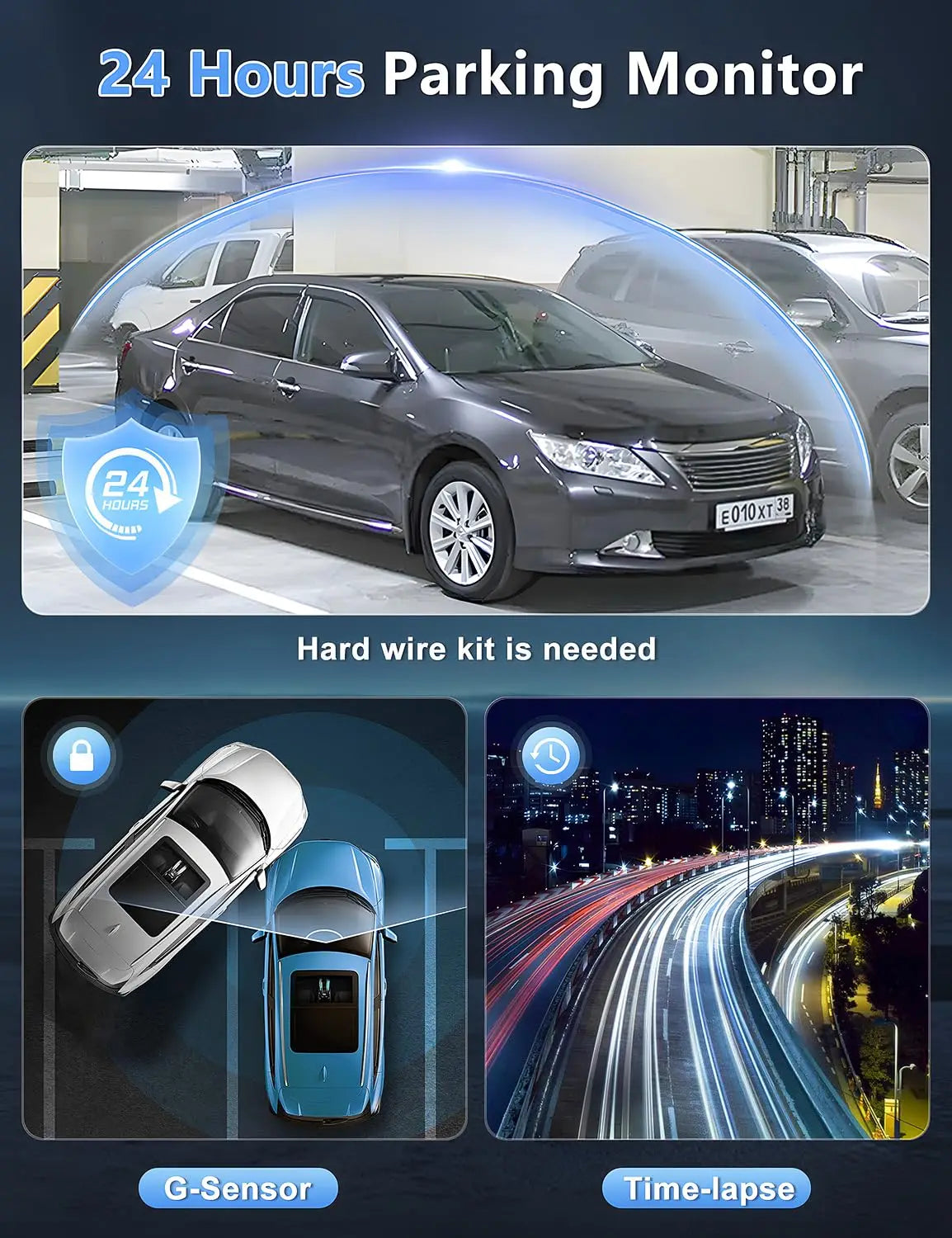 Kocam 4K UHD Dash Cam &ndash; Dual Lens Front and Rear with Night Vision