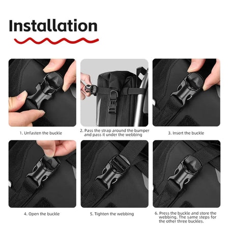 Rhinowalk Motorcycle Bumper Edge Bag 6L Waterproof Motor Crash Bar Bag With Support Board Back Panner Side Bag Molle System by InterCyprus Trading Ltd