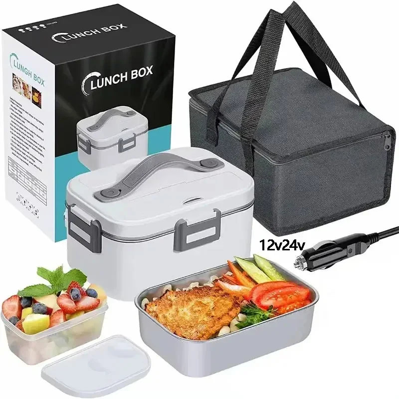 Portable Electric Heated Lunch Box 75W &ndash; Insulated Bag Without cutlery whit / US