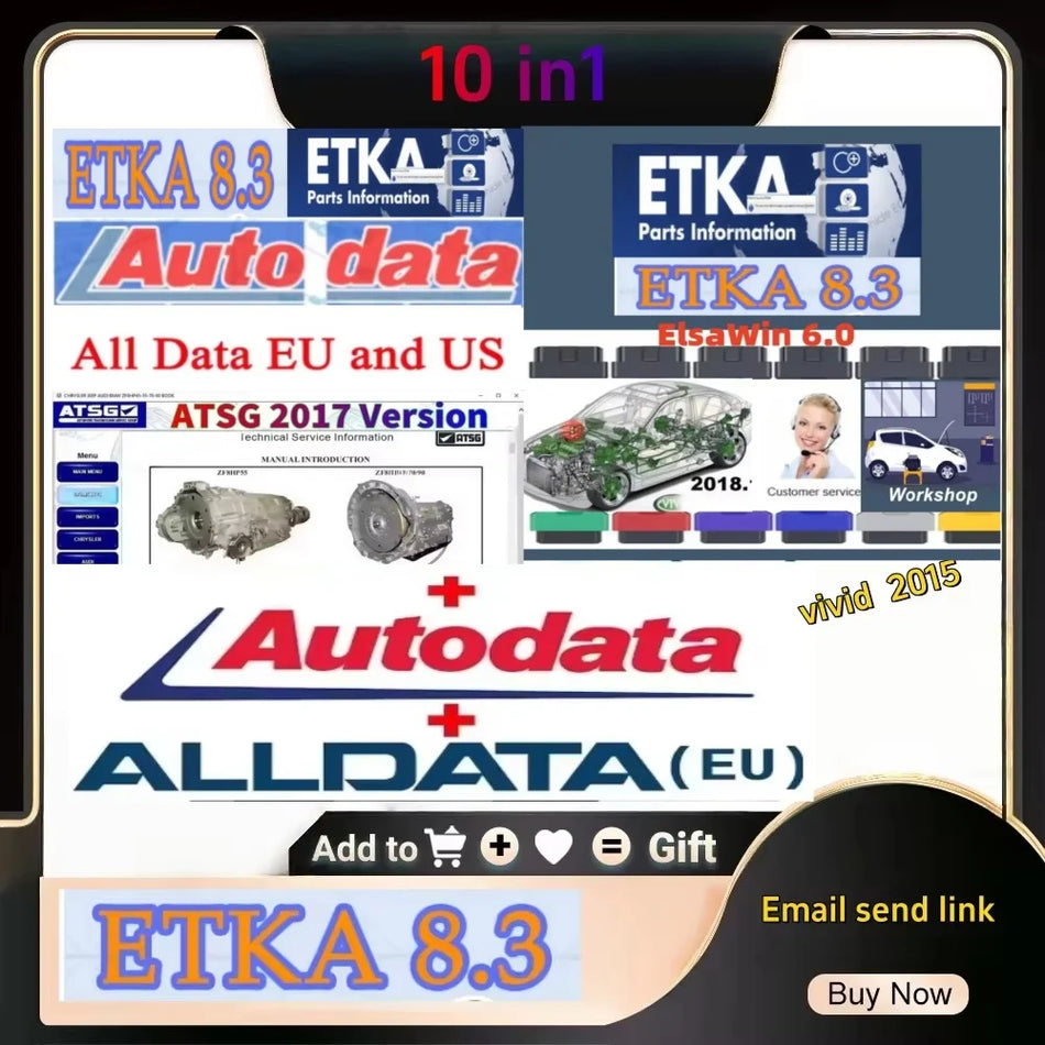 AllData Otomotiv Teknik Onarım Yazılımı Çevrimdışı 10.53 ile Autodata 3.45
