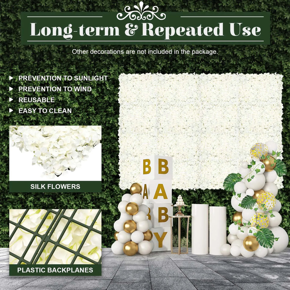 Flower Wall – 20-Piece Silk Flowers For Wedding Decor