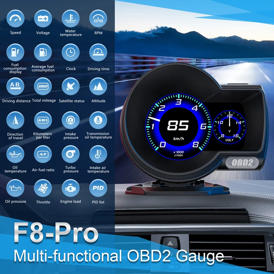 F8 Pro OBD2 GPS-Messgerät mit Head-Up-Display HUD Universal