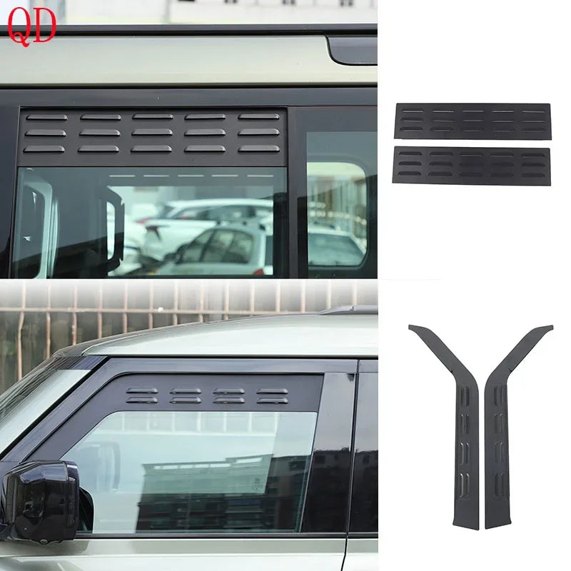 Μαύρο εμπρόσθιο/οπίσθιο αλουμινένιο περσίδα αερισμού Defender 110 130