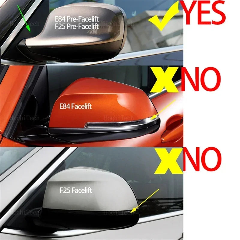 Cubiertas de espejo retrovisor estilo M para BMW X3 F25 X1 E84 Pre LCI