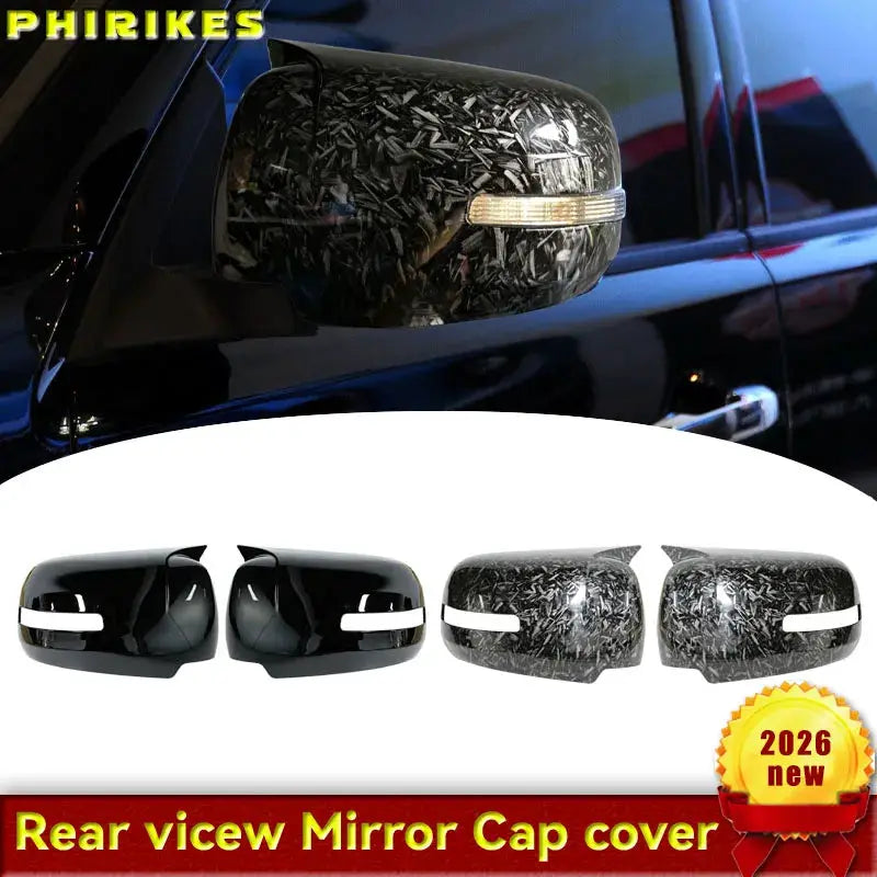 2PCS Carbon Fiber ABS Rearview Mirror Decorative Cover For Mitsu Pajero Sport 2009-2014 Accessories by InterCyprus Trading Ltd
