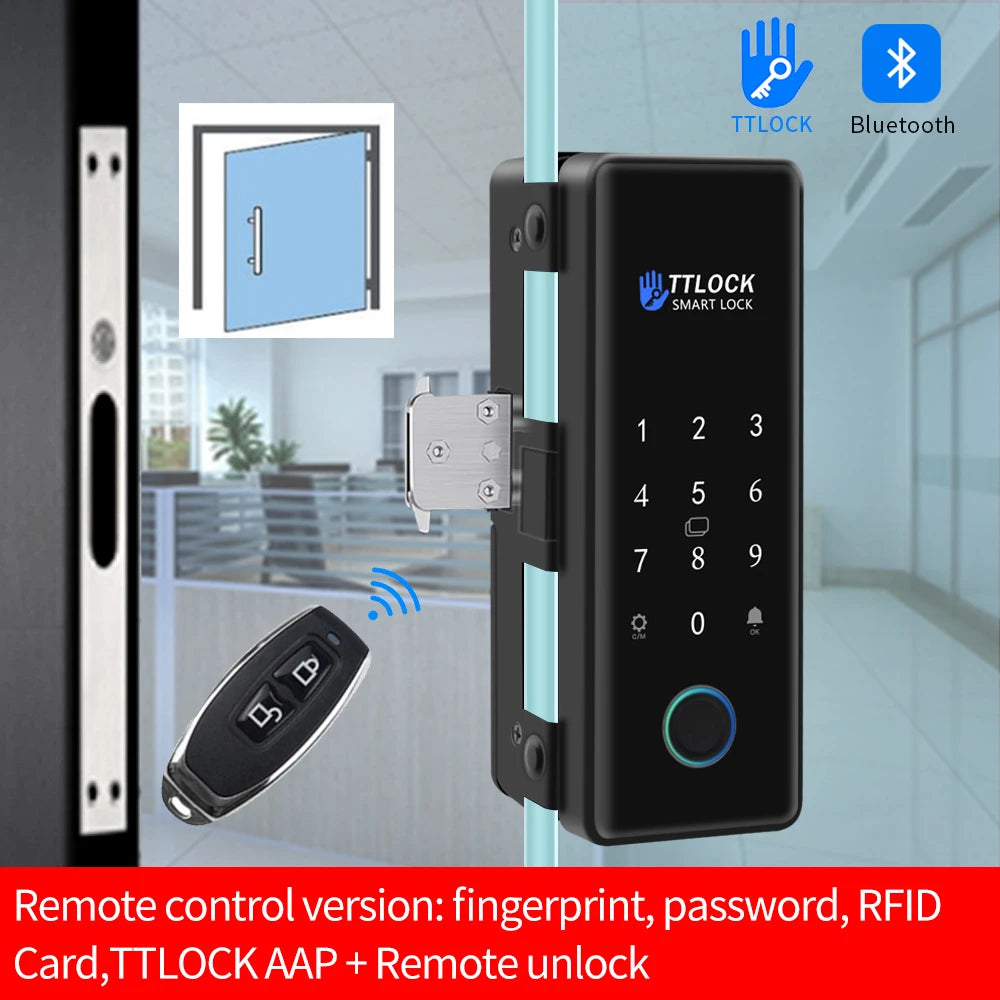 Bluetooth TTLOCK Glass Door Lock &ndash; Biometric Access K190-J-TT singleR1