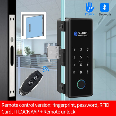 Bluetooth TTLOCK Glass Door Lock &ndash; Biometric Access K190-J-TT singleR1