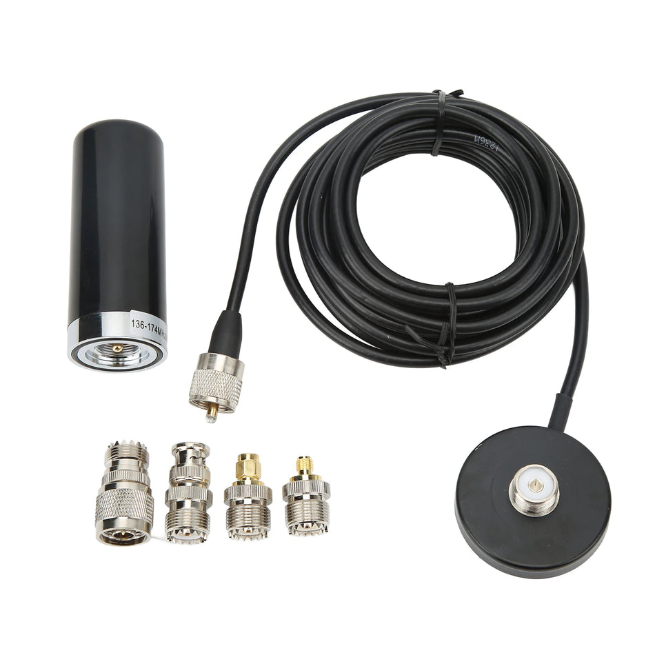 EBTOOLS Car Radio Antenna Dual Band 136-174/400-480MHz, ABS Alloy, Black M Male