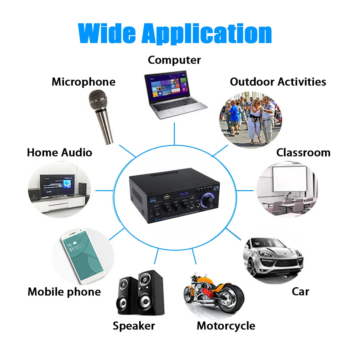 MAOZU AK45 Mini HiFi 800W Bluetooth Stereo Power Amplifier