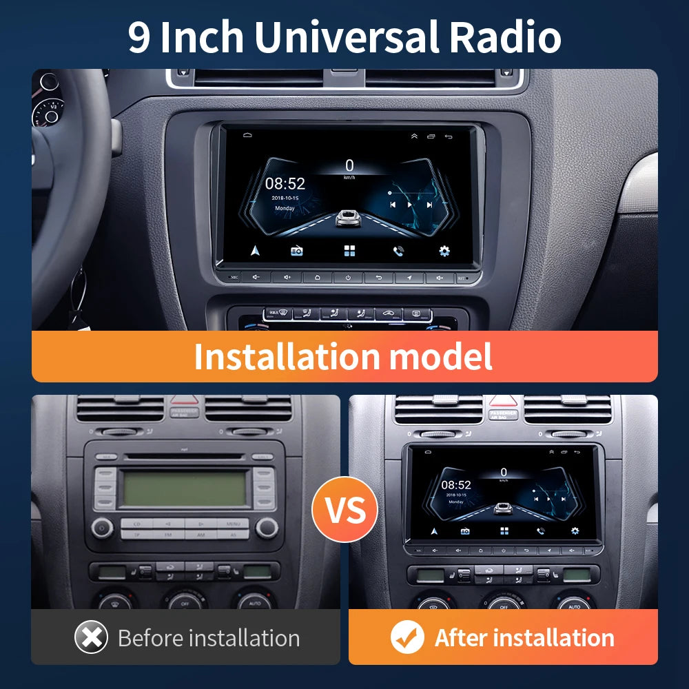 9Inch Android Car Radio For Volkswagen Cars - IPS Touch