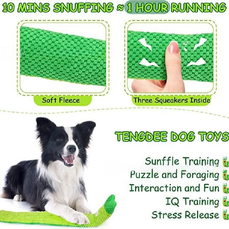 Interactive Plush Dog Puzzle Toy with Sound and Food Hiding Features - Foldable Chew Toy for Puppies and Dogs
