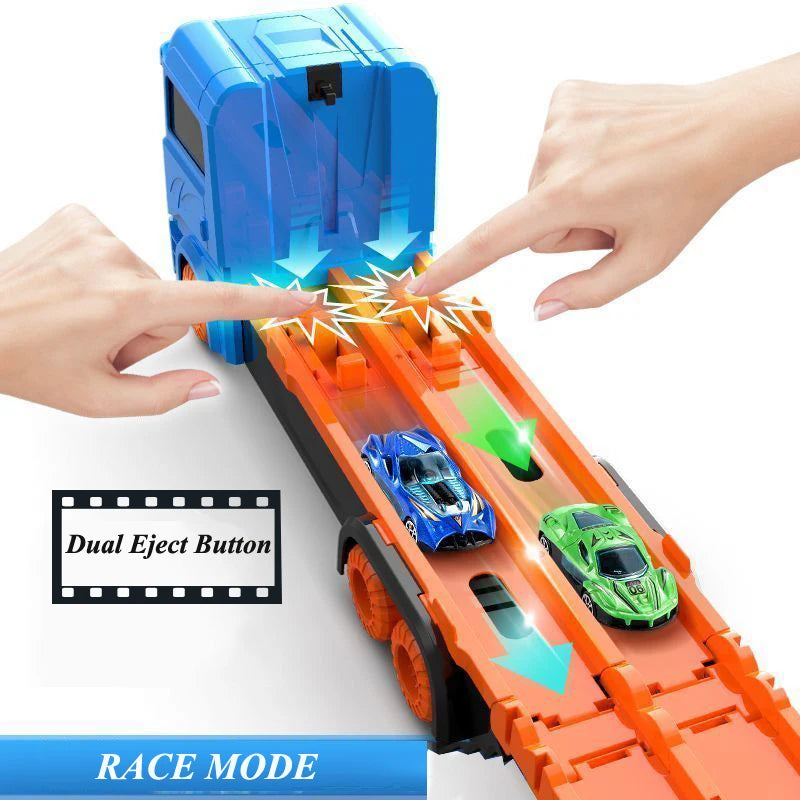 Large Car Transporter Truck &ndash; Foldable Track Alloy Diecast