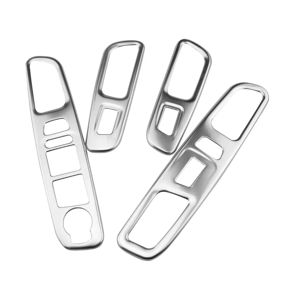 Window Lift Switch Panel Trim Cover Stickers for Jeep Renegade 2015-2023 Chrome Finish Interior Accent