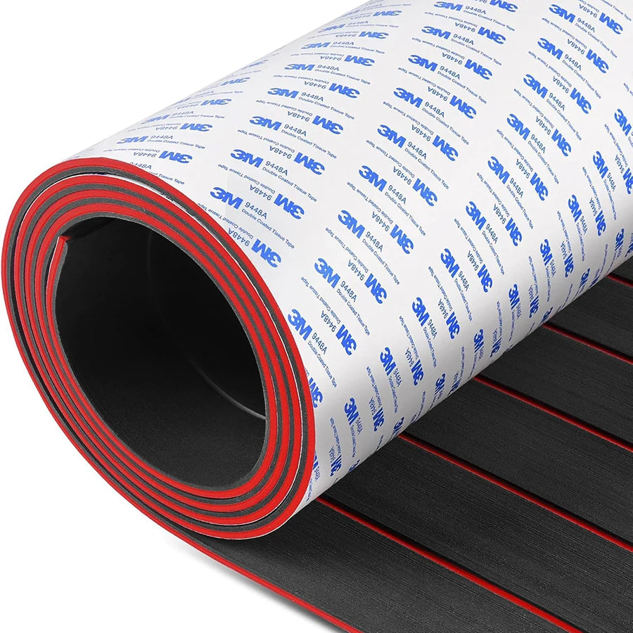 2400x450mm EVA Foam Boat Flooring &ndash; 6mm High Quality Foam black red