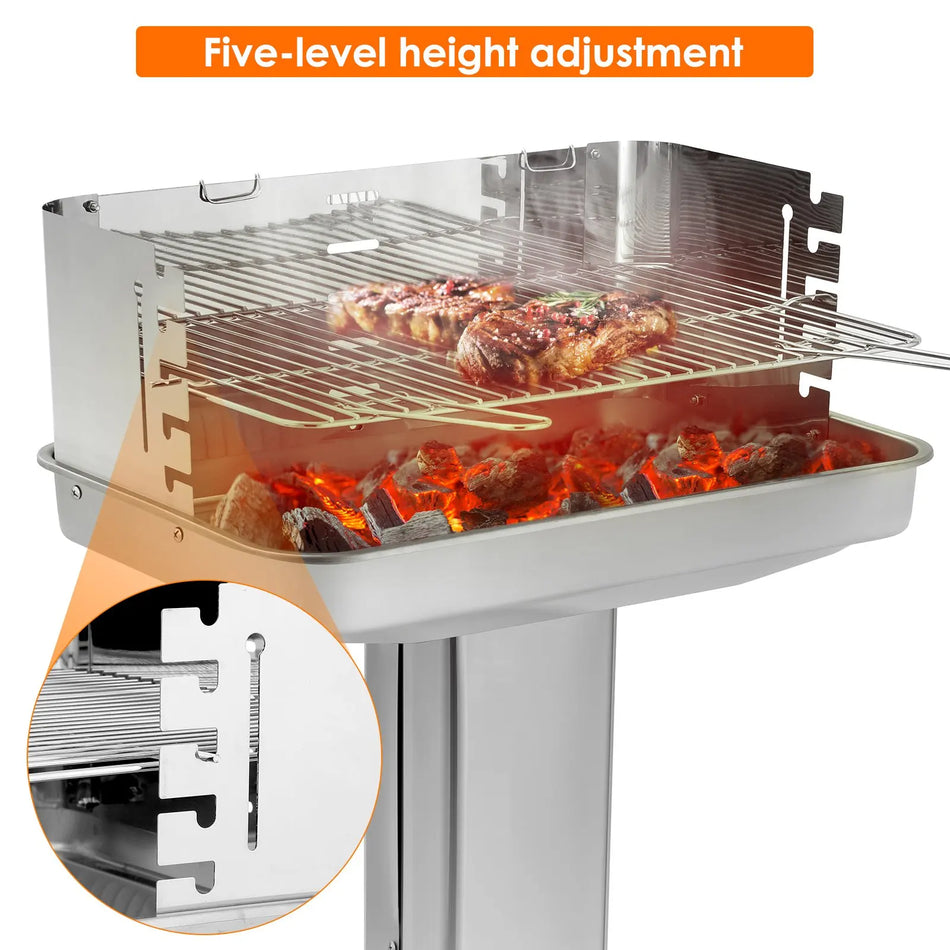 Kolgrill Trattgrill med rostfri hylla