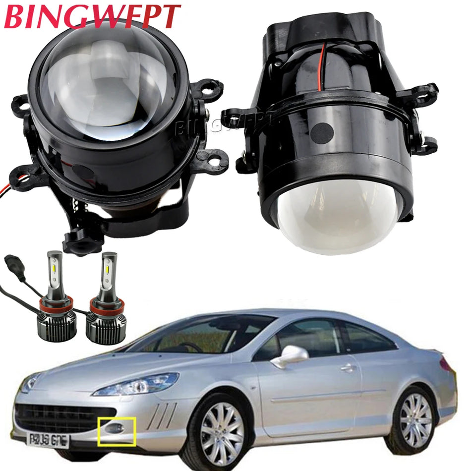 Rūko žibintai Bixenon LED H11 D2H projektoriaus objektyvas Peugeot 407 Coupe 2005-2011