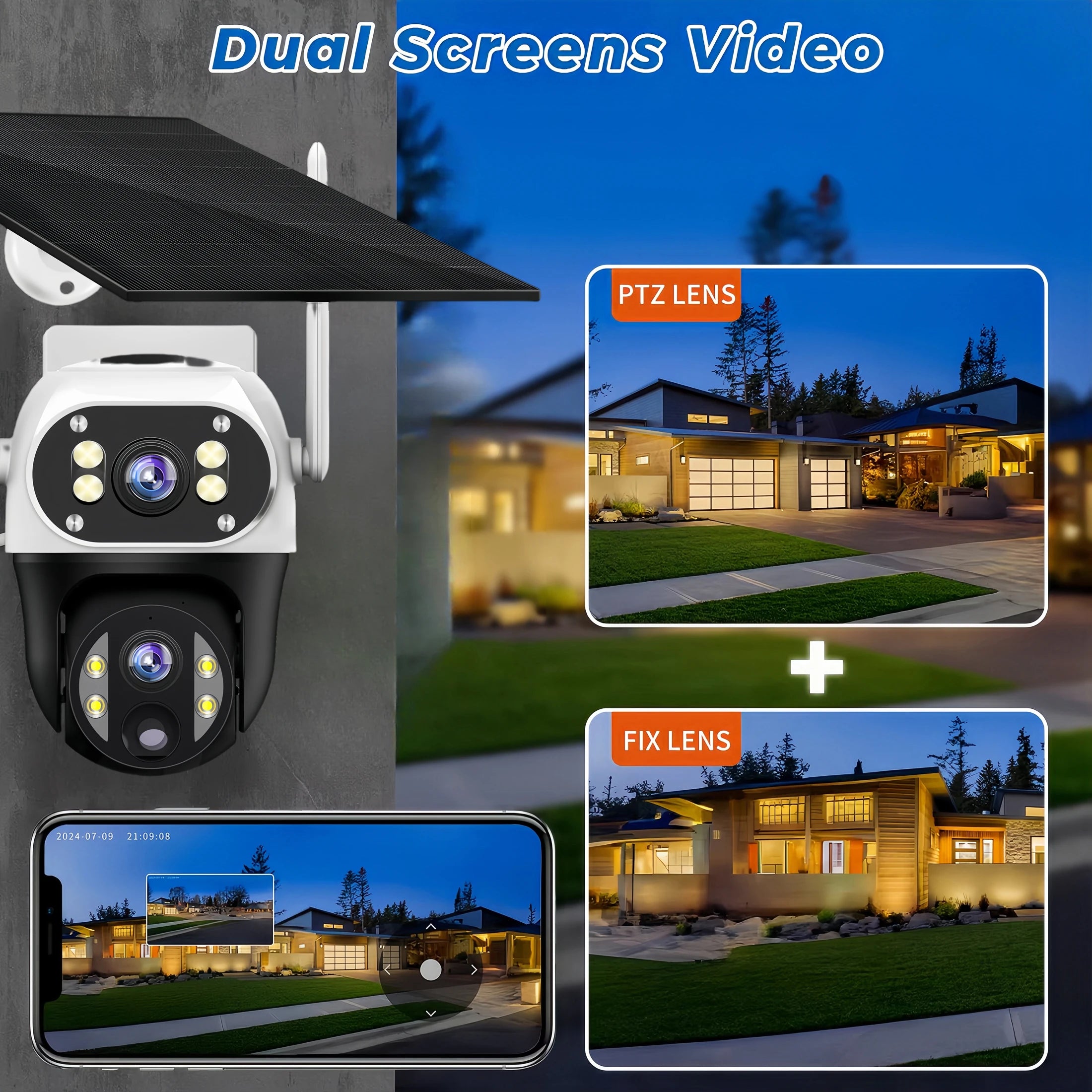 V380 8MP Dual Lens 4G Camera Solar PIR Human Detection Night Vision Waterproof Security Video IP Camara 4K Battery CCTV Monitor