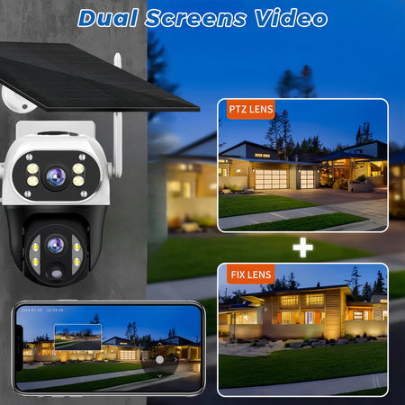V380 8MP Dual Lens 4G Camera Solar PIR Human Detection Night Vision Waterproof Security Video IP Camara 4K Battery CCTV Monitor