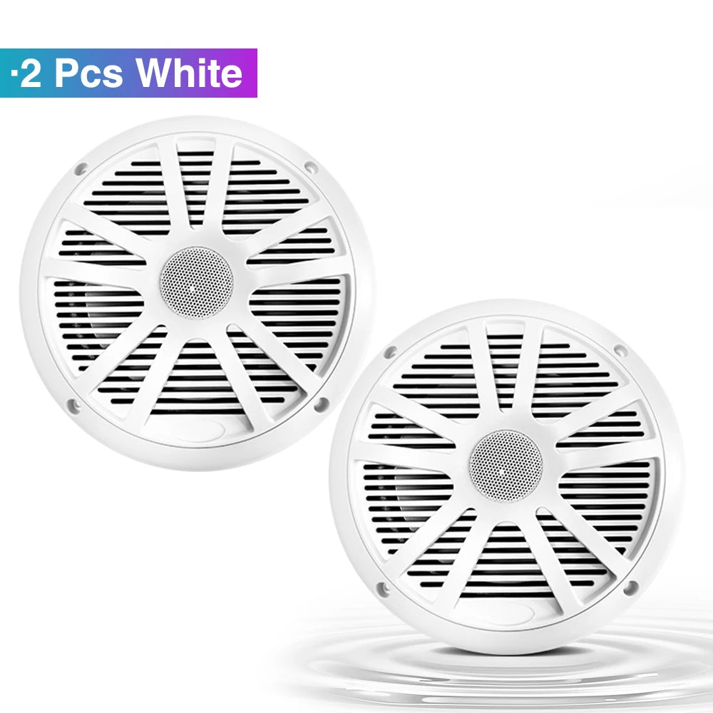 6.5Inch Horn Boat Speaker &ndash; Waterproof Flush Mount 240W 2Pcs White